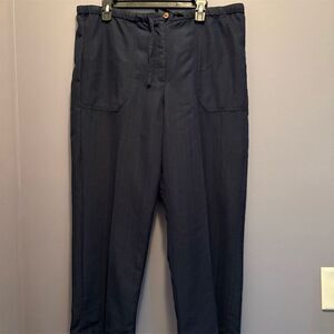 Caribbean Joe Women's Navy Blue Straight Leg Pants Size L Casual